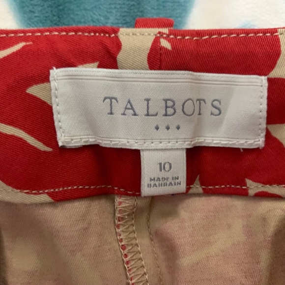 TALBOTS Signature Fit Print Crop Ankle Pants - Picture 3 of 4